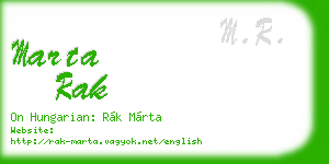 marta rak business card
