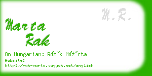 marta rak business card
